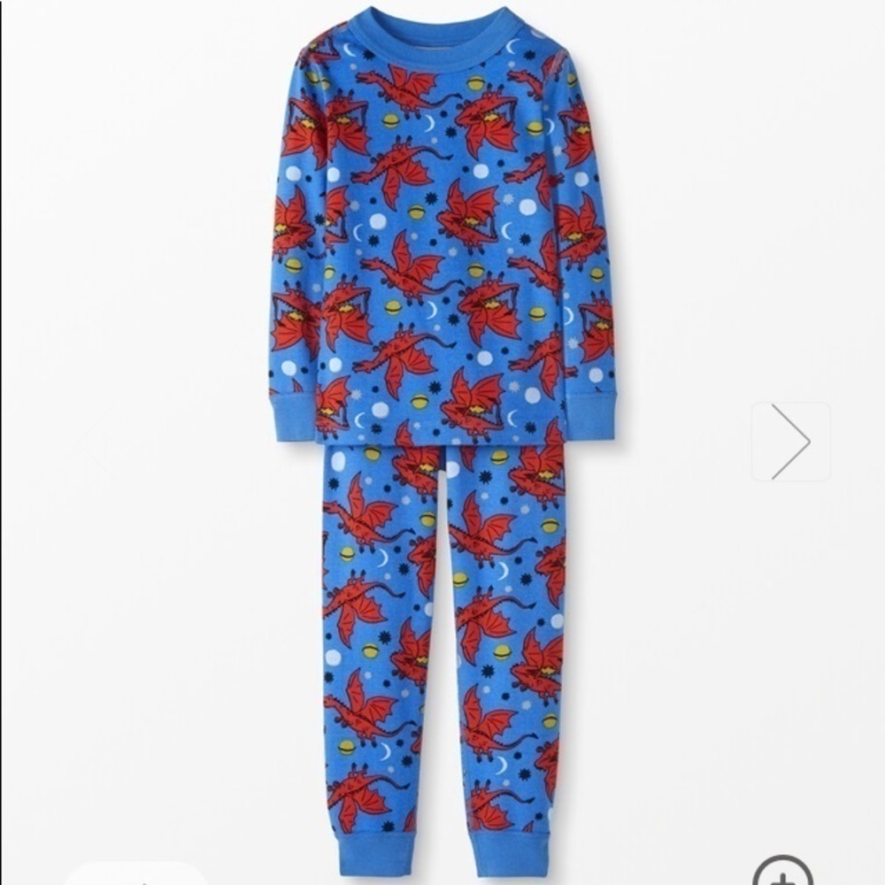 Hanna Andersson NWT Long John Pajamas Sz 3 In Organic Cotton Space Dragons